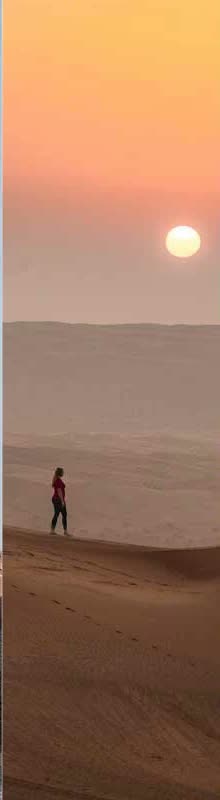 Desert dunes of Oman at sunset